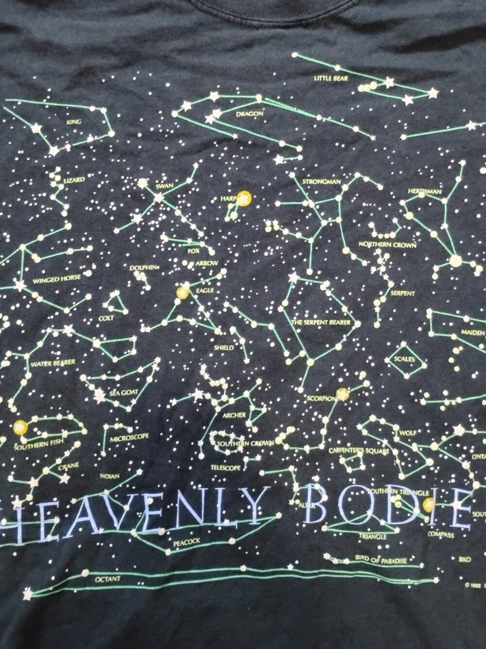 Vintage 90s Heavenly Bodies Stars Constellation Astrology T-Shirt